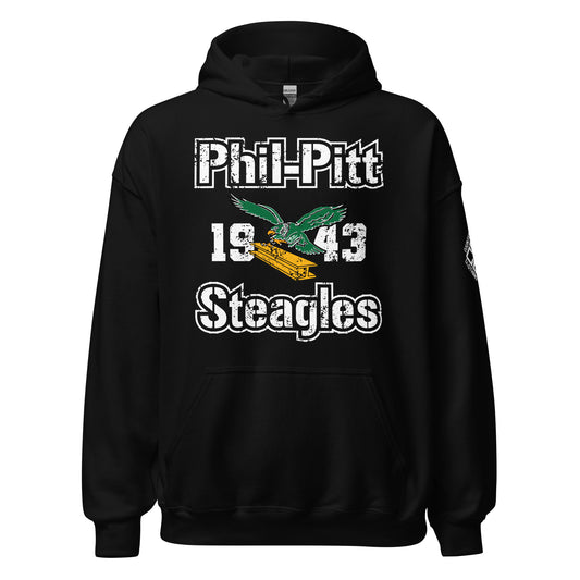 Vintage NFL Phil-Pitt Steagles (Steelers Eagles) Black Unisex Hoodie