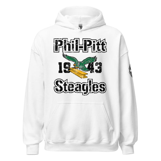 Vintage NFL Phil-Pitt Steagles (Steelers Eagles) White Unisex Hoodie